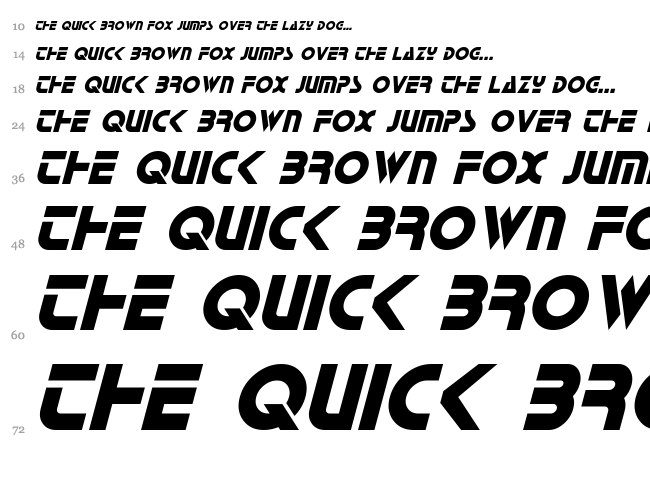 Horizon font waterfall